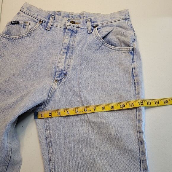 Lee Vintage  Mom Jeans Ultra Light Acid Wash Cotton High-waisted Size 13 Long - Picture 14 of 16